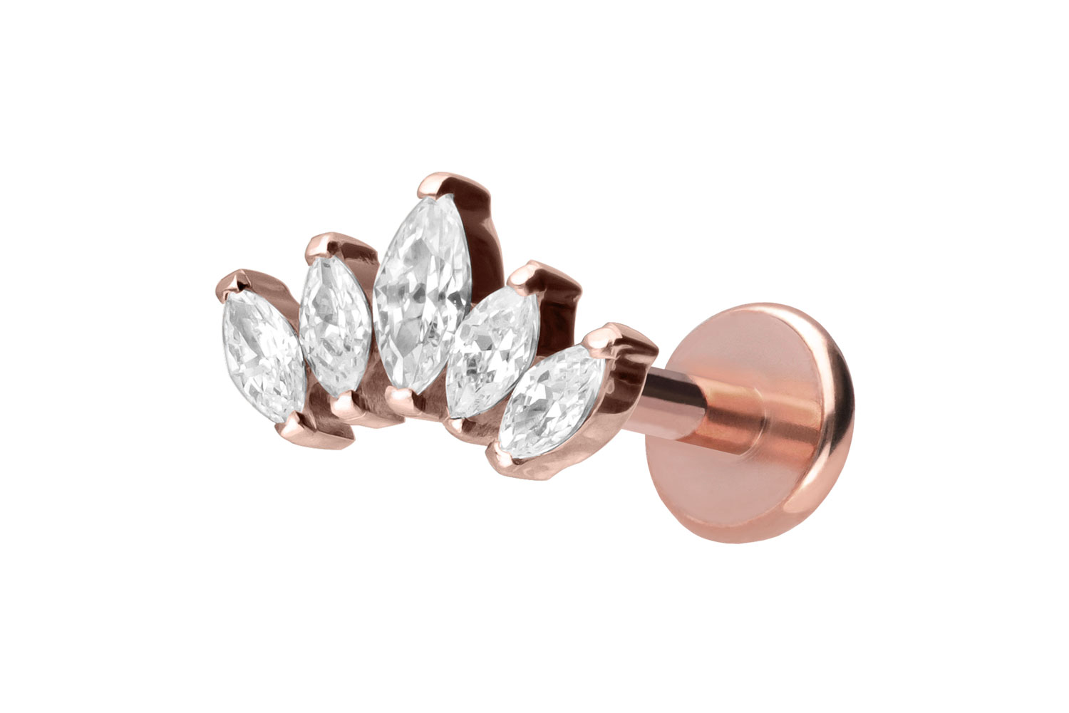 Titan Labret Piercing mit Push Fit LOTUSBLÜTE